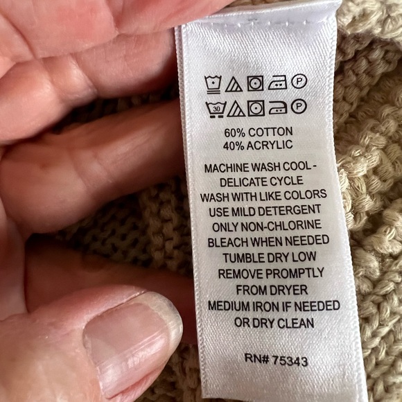 LIKE NEW Artisan NY size medium tan/beige colored open front sweater. - Picture 8 of 8